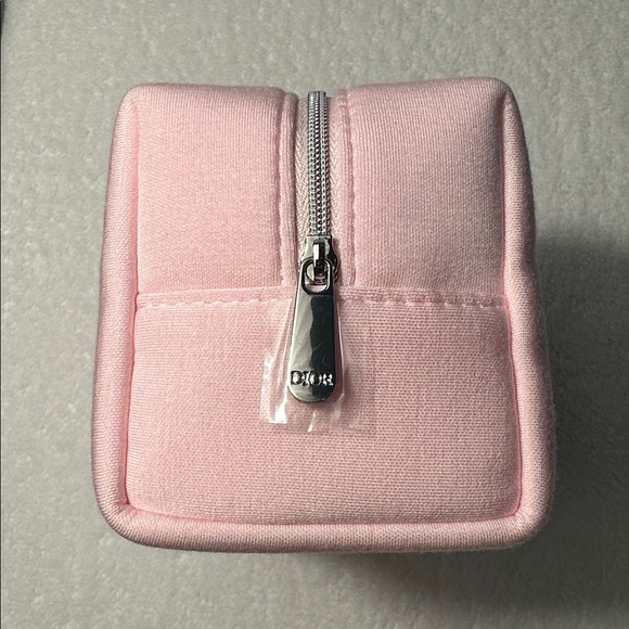 Dior Light Pink Embroidered CD Cosmetic Pouch - Picture 2 of 4